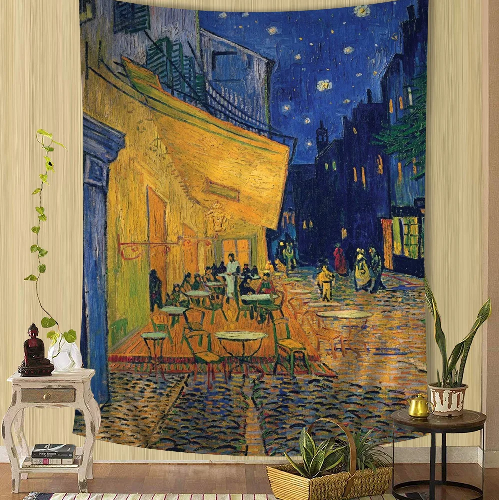 Van Gogh Ölgemälde Werke Anime Wandteppich Hippie Blume Wandteppiche Wohnheim Dekor Günstige Hippie Wandbehang