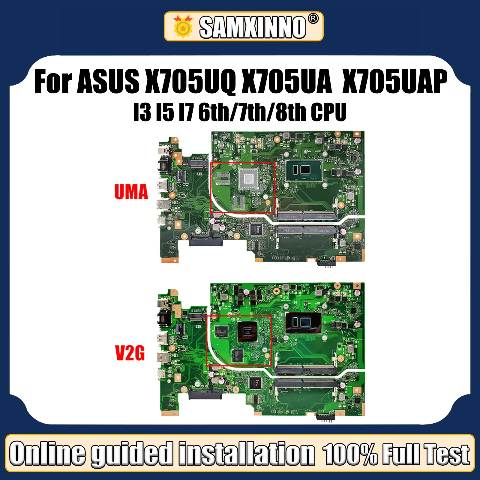 

LT Laptop X705UA Mainboard for ASUS X705UQ X705UAP X705UAR X705U X705NA Laptop Motherboard I3 I5 I7 6th Gen 7th Gen 8th Gen CPU