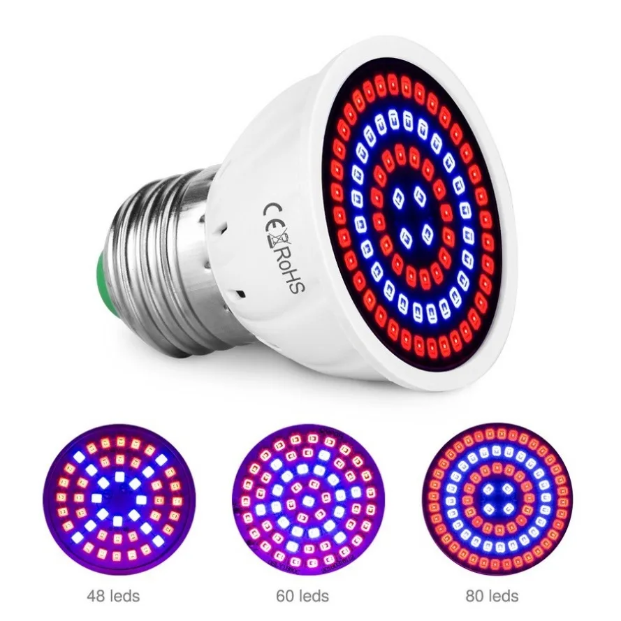 Hhlzyh E27 220V Led Grow Light Hydroponic Groei Licht Led Grow Bulb Full Spectrum Uv Lamp Plant Bloem Zaailing Hoge Kwaliteit