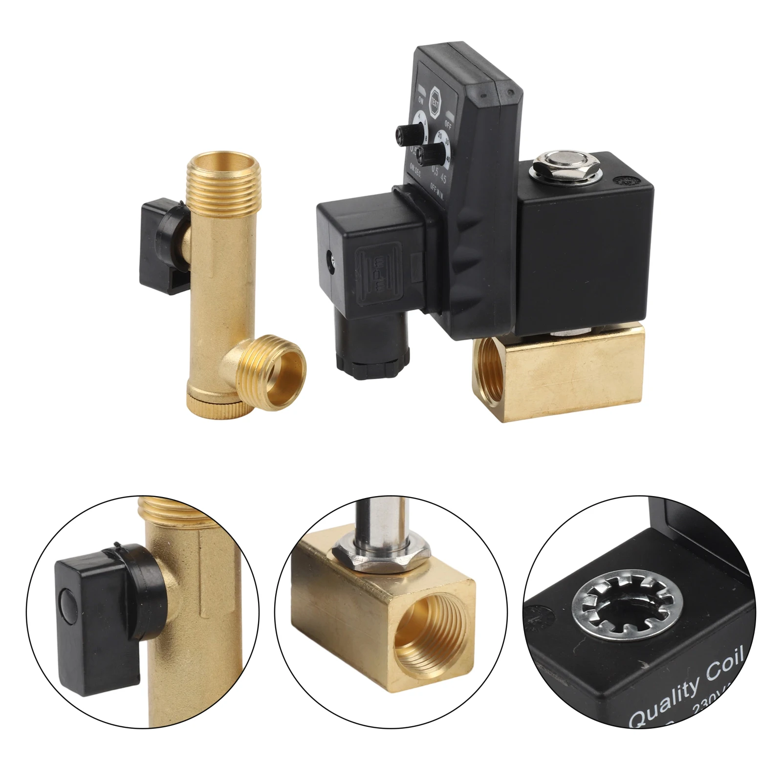 

1PC Automatic Electronic Timed Drain Valve Compressed Air Fystem Split Electronic Timer For Air Compressor Condensate Management