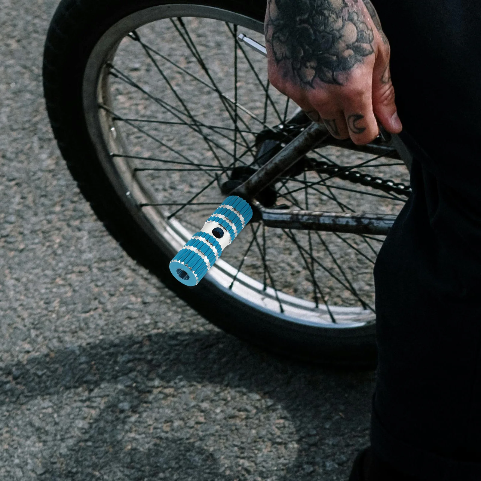 

2Pair Bike Pegs Aluminum Alloy Seat Axle Pedals Black Quick Release Easy Install Suitable Mountain Bike Peg