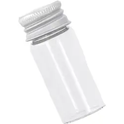 10ml Glass Sample Vials Liquid Clear Small with Screw Caps and Plastic Plugs, Leak-Proof, 12PCS