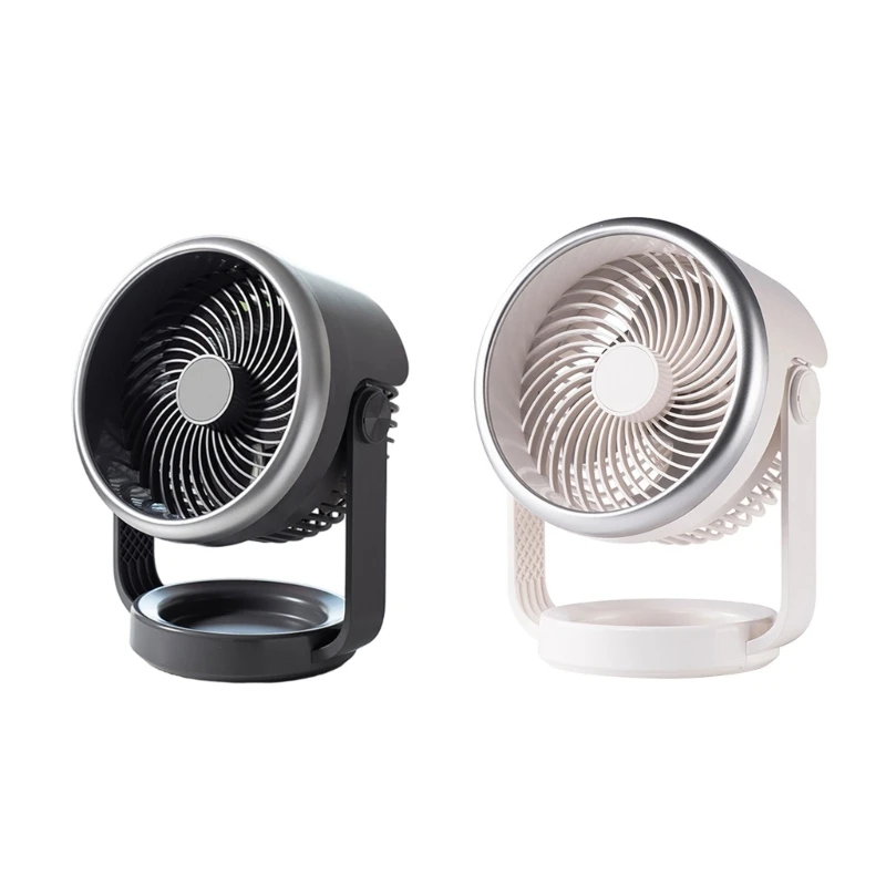 Ventilador circulador ar para quarto, configuração 4 velocidades, baixo ruído, 3600mAh, portátil, silencioso,