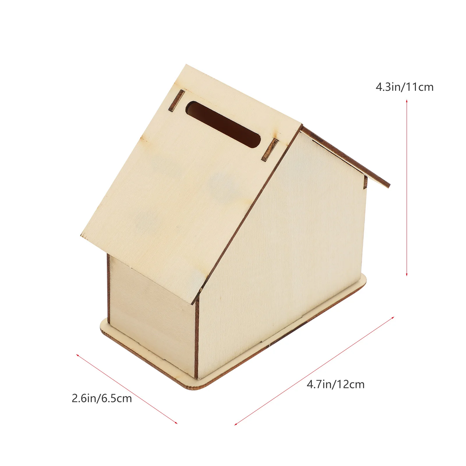 3 szt. Drewniany domek - skarbonka DIY, niedokończona skarbonka dla dzieci do samodzielnego malowania, drewniana skarbonka DIY