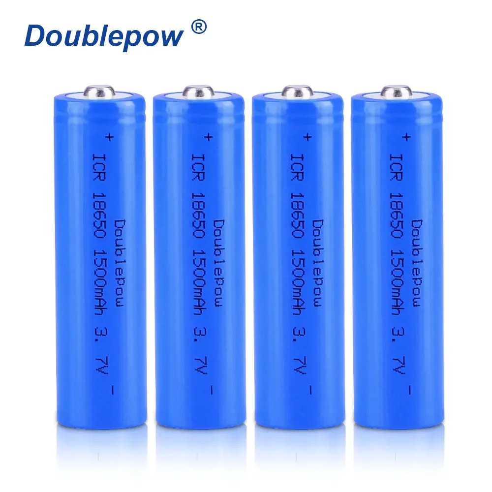 Doublepow-batería de iones de litio para linterna, 100% original, 18650, 3,7 V, 1500mah
