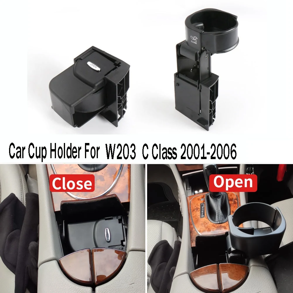 Car Cup Holder Vehicle Beverage Bottle Holder Center Console Armrest Cup Holder for Mercedes W203 C Class 2001-2006