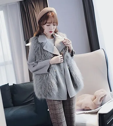 Imitation Beach Wool Fur Vest Women's Medium and Long 2022 Autumn and Winter New Fashion Wool Vest Versatile Long Coat