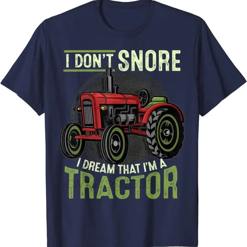 I Don't Snore I Dream I'm a Tractor Men Farmer Tractor T-shirts American Flag Pig Vintage Animal Patriotic Man Tees Cotton Tops