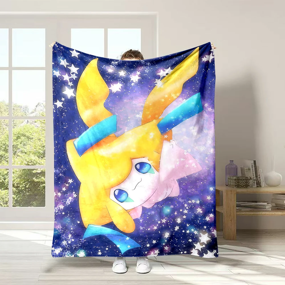 Cartoon Pokemon Jirachi Printed Soft Fluffy Throw Blanket Air Condition Sleeping Cover Bedding Throws Bed Sheet for Kid Gift