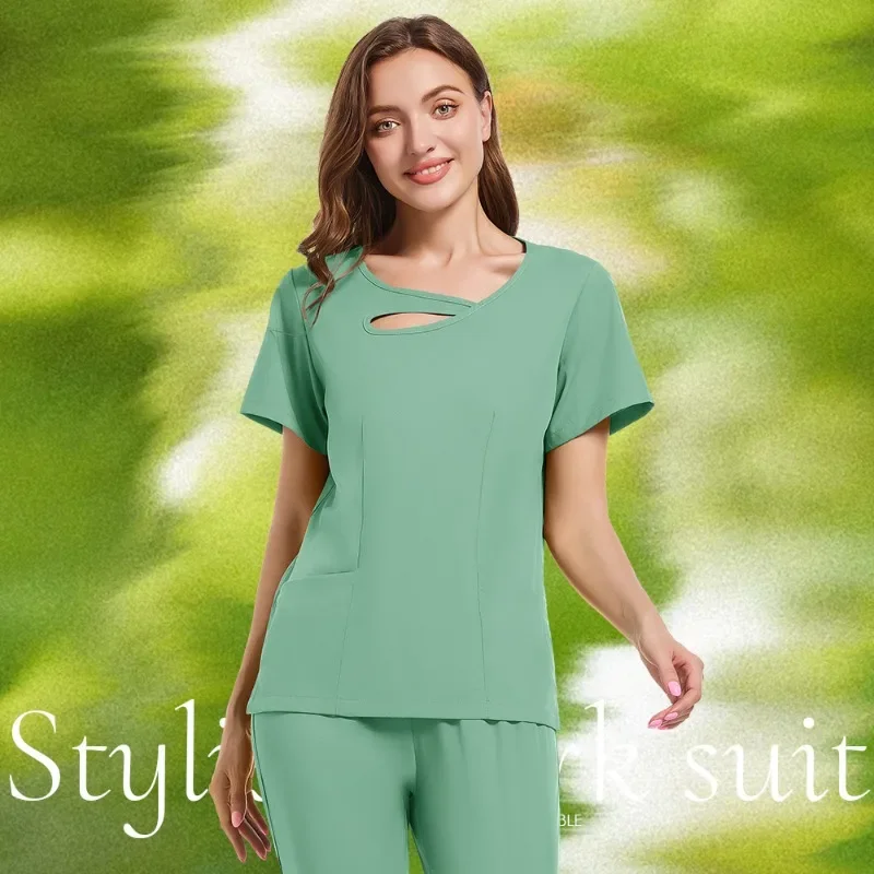 Tops médicos, pantalones para mujer, uniformes médicos de Hospital, conjuntos de exfoliación, accesorios para enfermeras, clínica Dental, salón de belleza, traje de trabajo