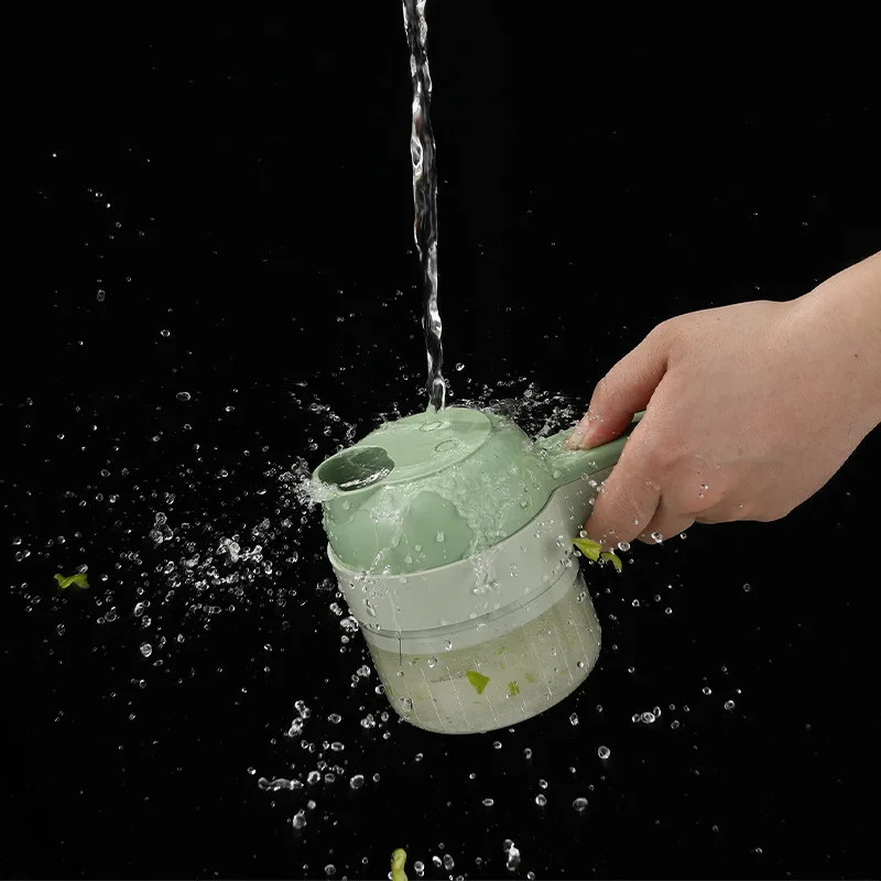 4 w 1 krajarka do warzyw ręczny elektryczny zestaw do krojenia warzyw do czosnku papryka Chili cebula seler imbirowy z pędzelkiem