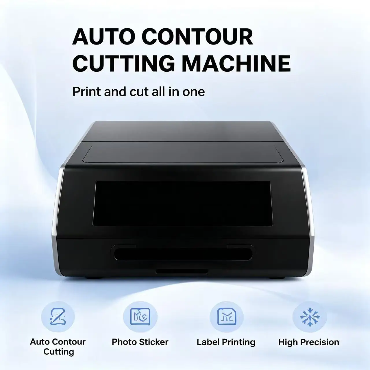 High Quality Print and Cut Machine Automatic Contour Cutting Photo Sticker Label Printer Cutter with Free Sample