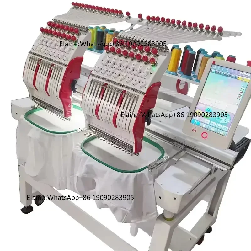 MYSEW Automatic 2 Heads 9/12/15 Needles Industrial High Speed Hat and T-Shirt Embroidery Machines for Sale
