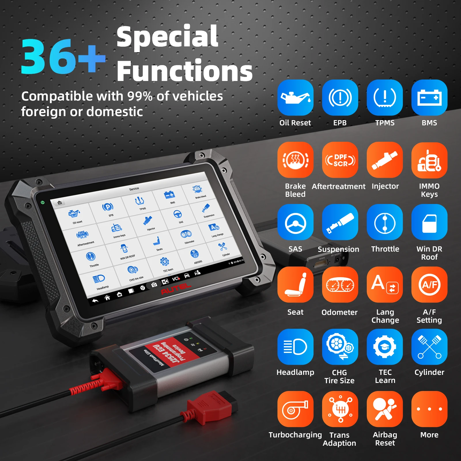 Autel MaxiCOM MK908PRO II أدوات تشخيص السيارات J2534 مبرمج Obd2 الماسح الضوئي ECU برمجة الترميز AutoScan 2.0