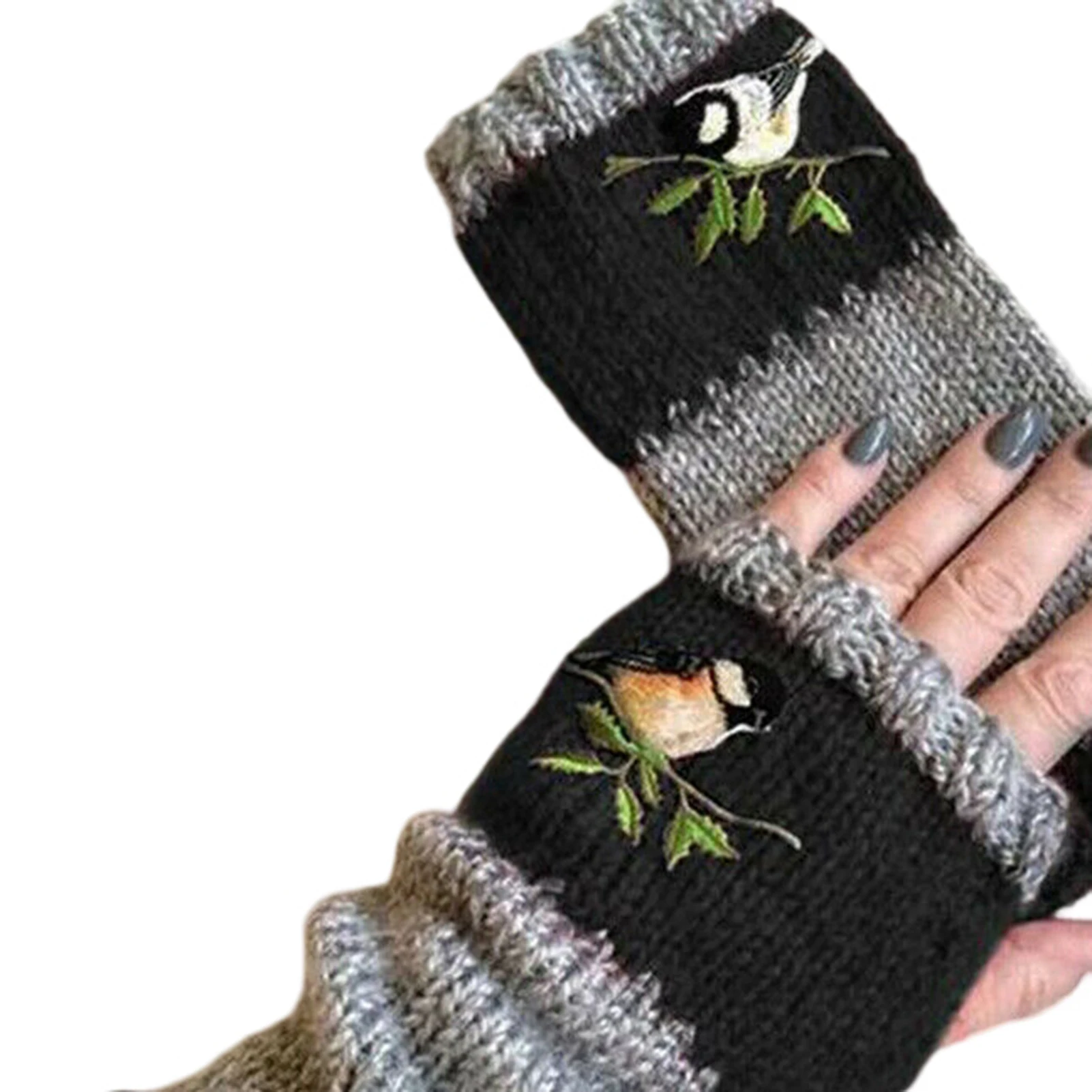 Women Fingerless Gloves Knitted Cold Weather Thermal Fleece Lined for  Carpal Tunnel Rheumatiod