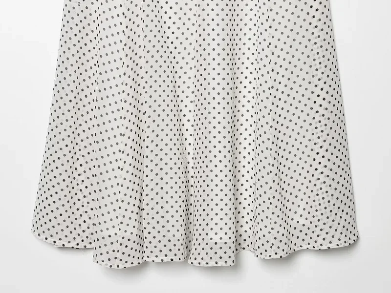 MUJER Polka Dot Blusen Damen Halbtransparente Blusen und Röcke Set Urlaubs-Strand-Tops für Frauen Langarm Casual Blusen – Detail 14
