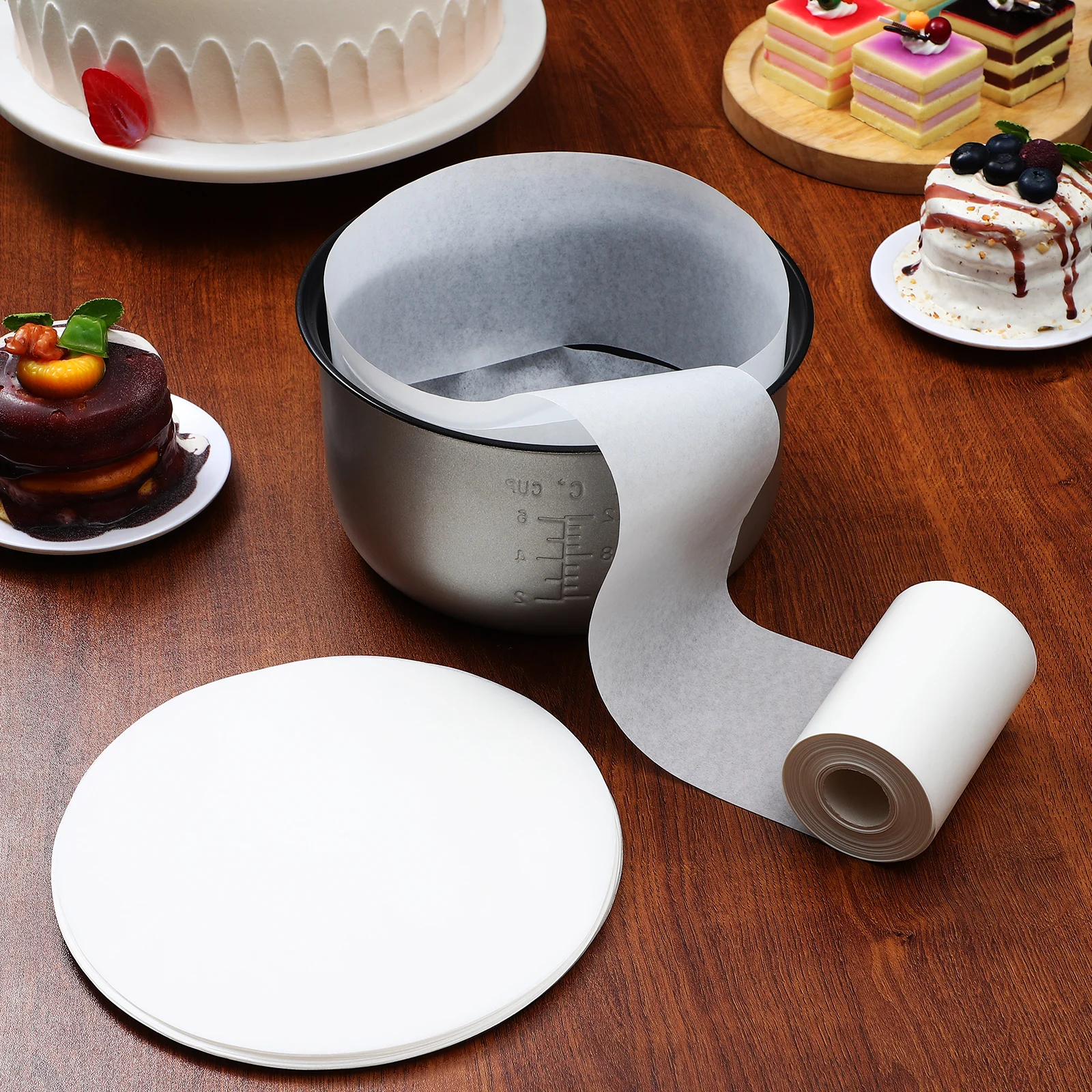 

1 set Round Baking Paper Liner Nonstick Kitchen Parchment Cake Tin Greaseproof Baking Pan Liners Food Wrapping