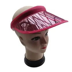 New Simple Transparent PVC Plastic Sun Visors for Women Sunshade Hat Sweet Candy Color Empty Open Top Sports Beach Sun Visor