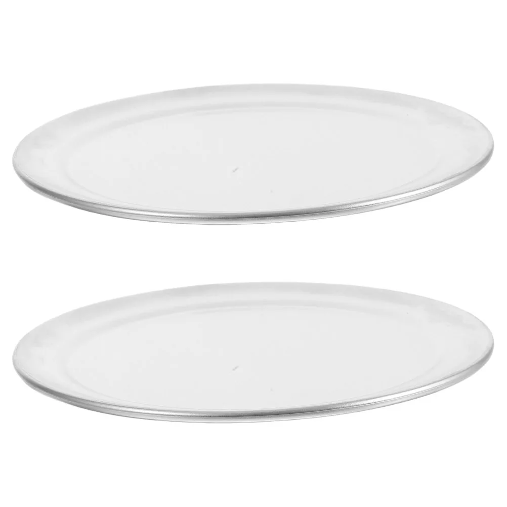 

2pcs Nonstick Pizza Baking Pan Stainless Steel Heat Resistant Large Size Round Oven Tray Serving Plate For Family Party Cookie