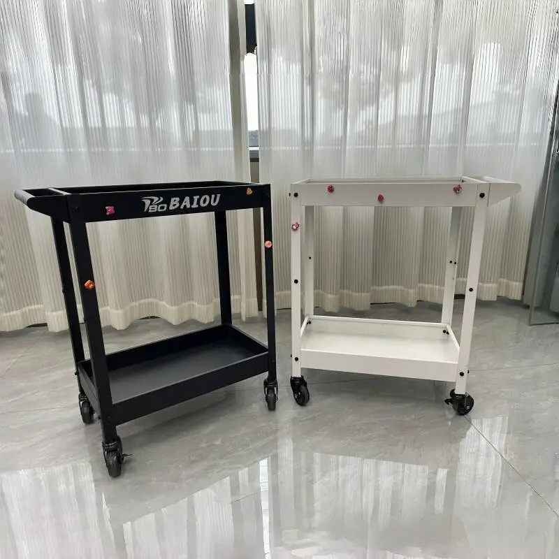 

Industrial Two Level Rolling Tool Trolley Carbon Steel High Temperature Paint Anti Rust Finish Mobile Garden Flower Pot Cart