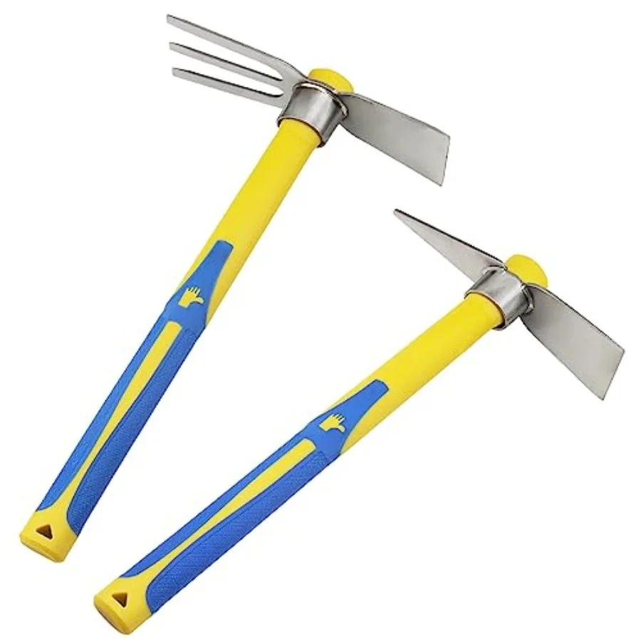 

2 PCS Garden Hoe Tools, and Axe with Fiberglass le, Mattock Hoe for Plantg Diggg Weedg Gardeng