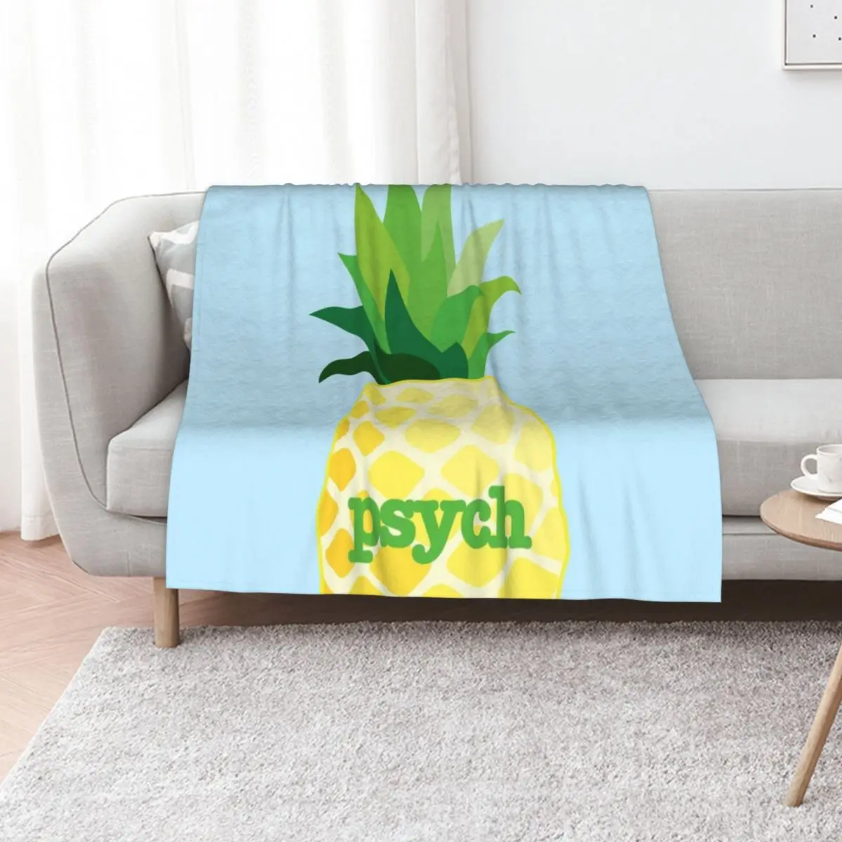 Psych TV- Pineapple Throw Blanket Beach For Decorative Sofa wednesday Polar Stuffeds Extra Large Throw Blankets