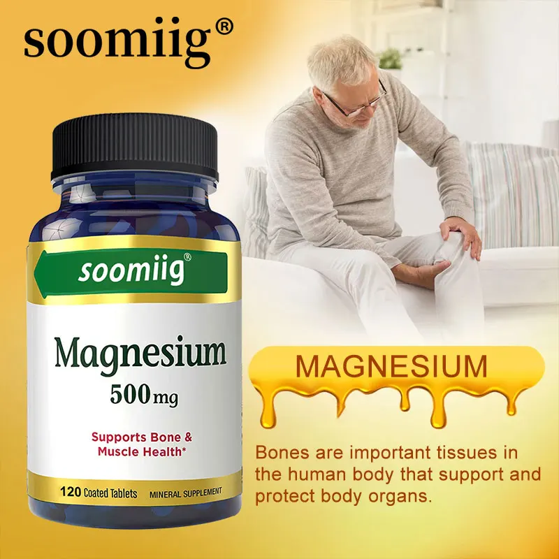 

High Absorption Magnesium Capsules 500mg-Sleep Health, Improve Mood,Brain and Heart Health, Support Bone, Muscle, Nervous System