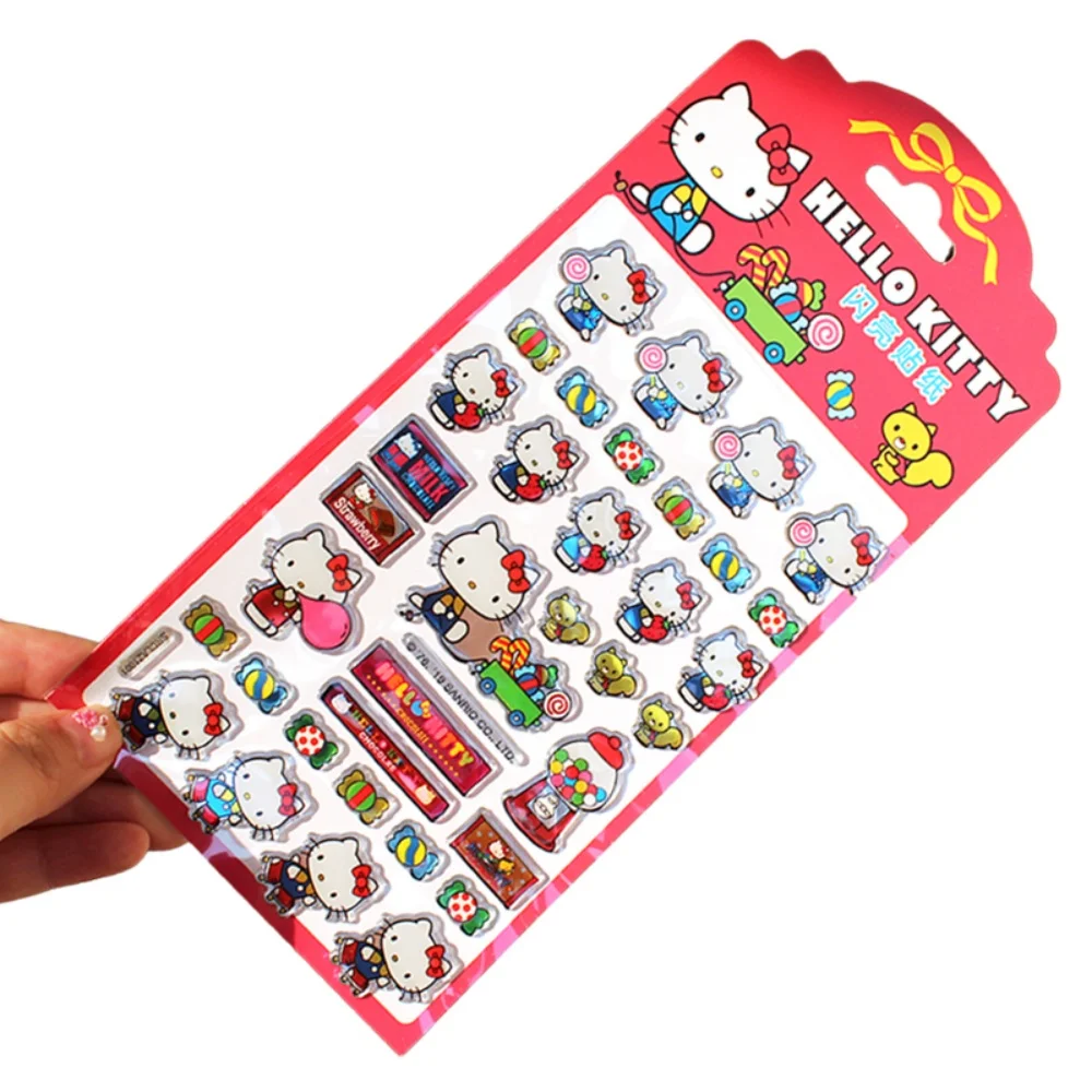 Echte Sanrio Sticker Hello Kitty Melody Handgemaakte DIY Notebook Desktop Creatieve Decoratie Waterdichte Decals Meisjes Geschenken