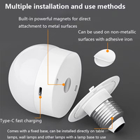3PCS Smart LED Bulb E27 RGB Color Dimmable USB Rechargeable Cordless Battery Operated with Timing Feature for Home Lighting