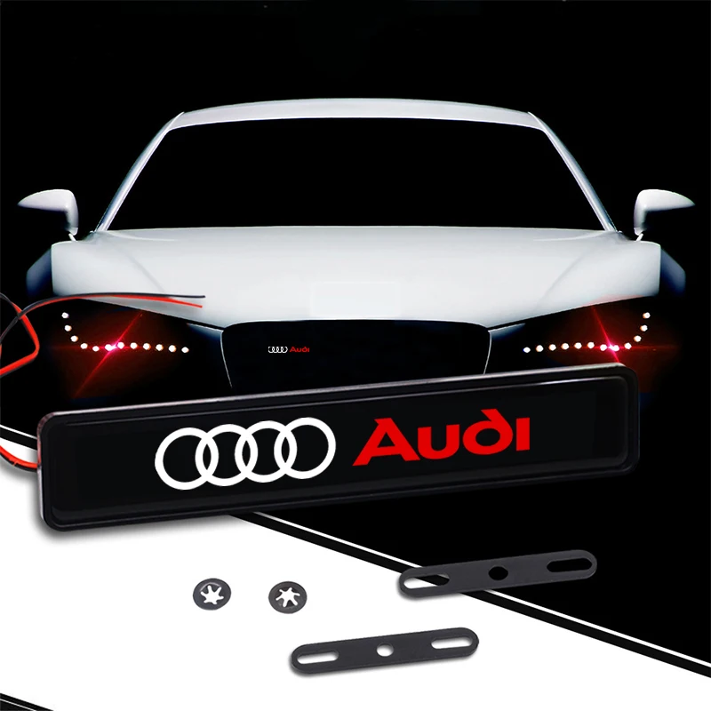 Auto Front Grille Sticker Badge Car Head Grill Emblem LED Light Car Accessories For Audi S5 S6 S7 S4 S8 TT TTS A4 B8 A3 B6 A6