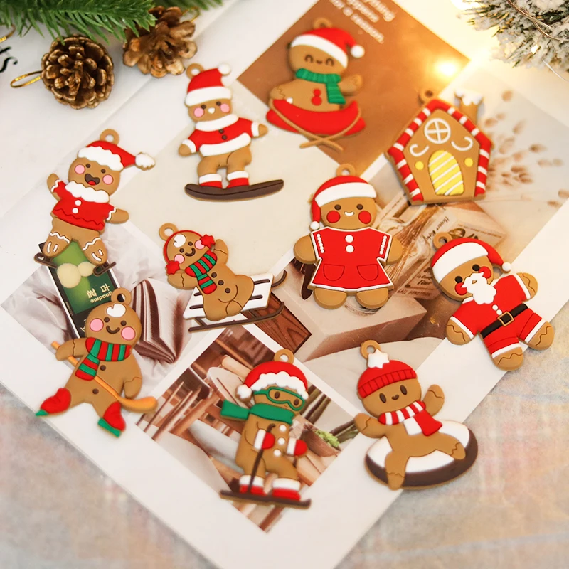 10pcs Sport Gingerbread Man Pendants Christmas Tree Hanging Ornament 2025 Xmas Noel Navidad Home Party Decoration New Year Gift