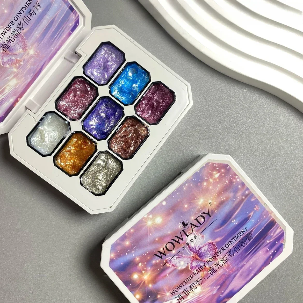 9Colors Bling Mud Solid Nail Pigment Aurora Fairy Powder Cream Opal Crystal Rubbing On Dust Chrome Iridescent Fine Glitter Decor