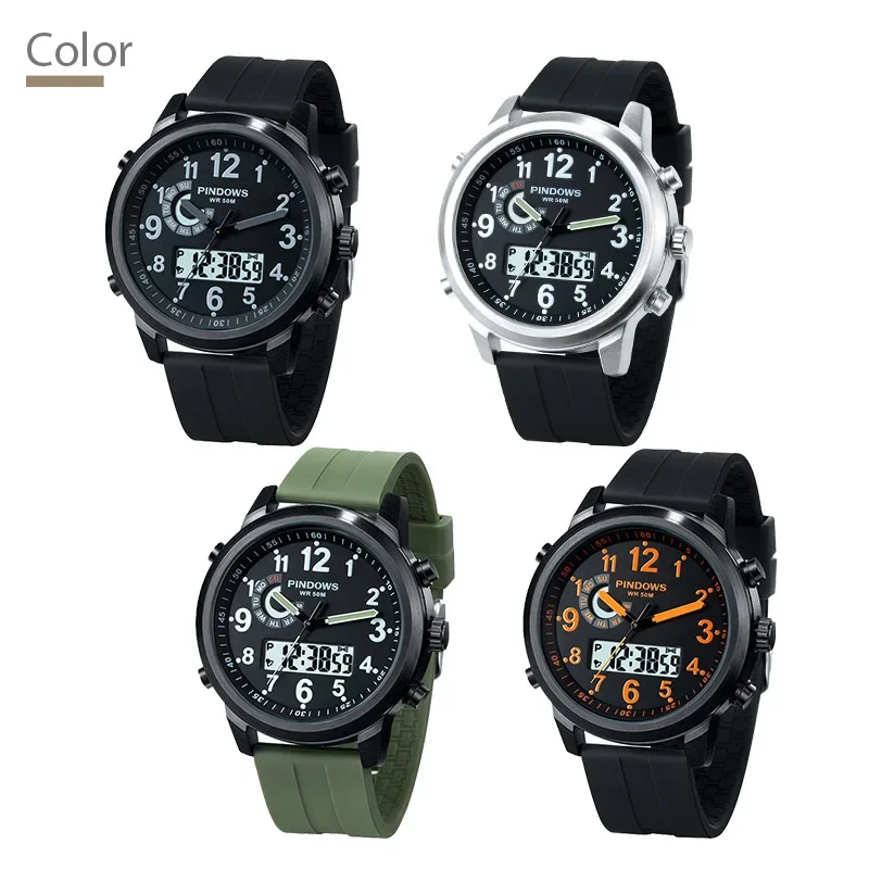 Waterproof Original Men Watch Steel Large Dial High Quality Electronic Hand Clock Boy 2024 Luxury Brand Sport Male Wristwatches