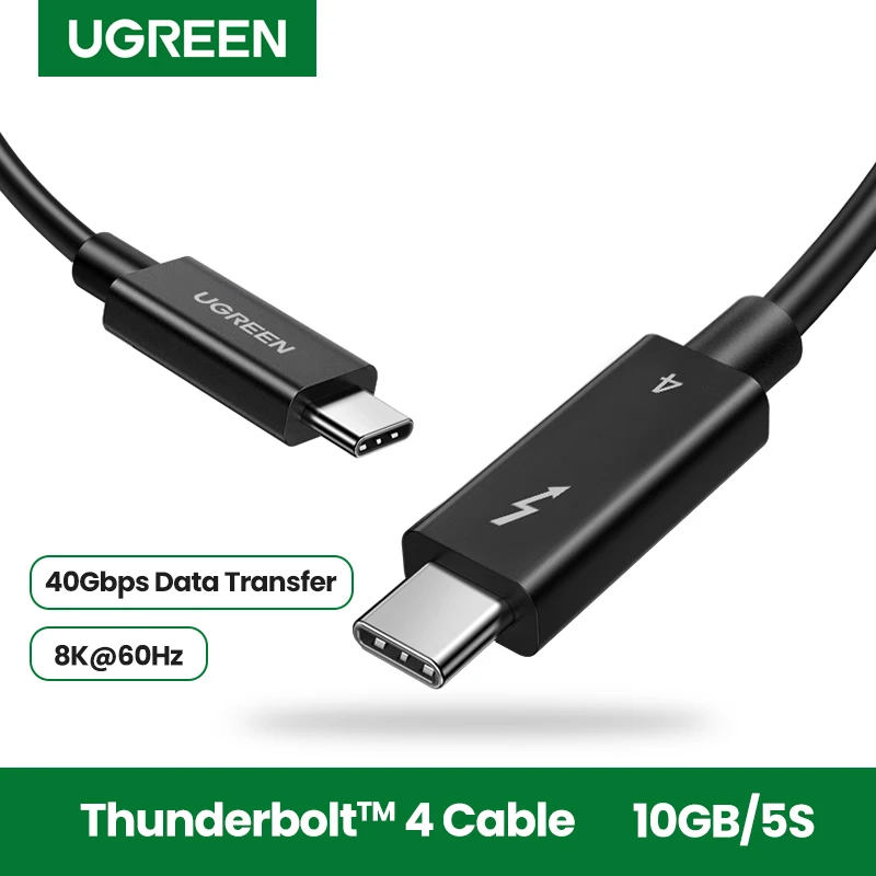 Ugreen Thunderbolt 4 USB Type C Cable 0.8m 2m USB C to USB C Cable for apple MacBook notebook Android charging data Audio Video