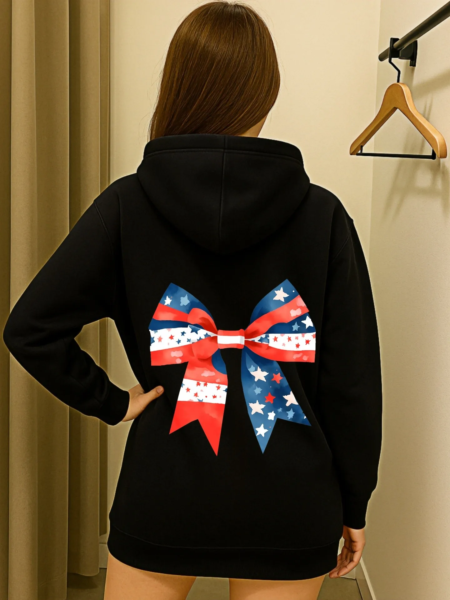 Graphic Hoodie Women, Cute Print, Casual Aesthetic, Fleece, Casual Everyday Wear, For Teens