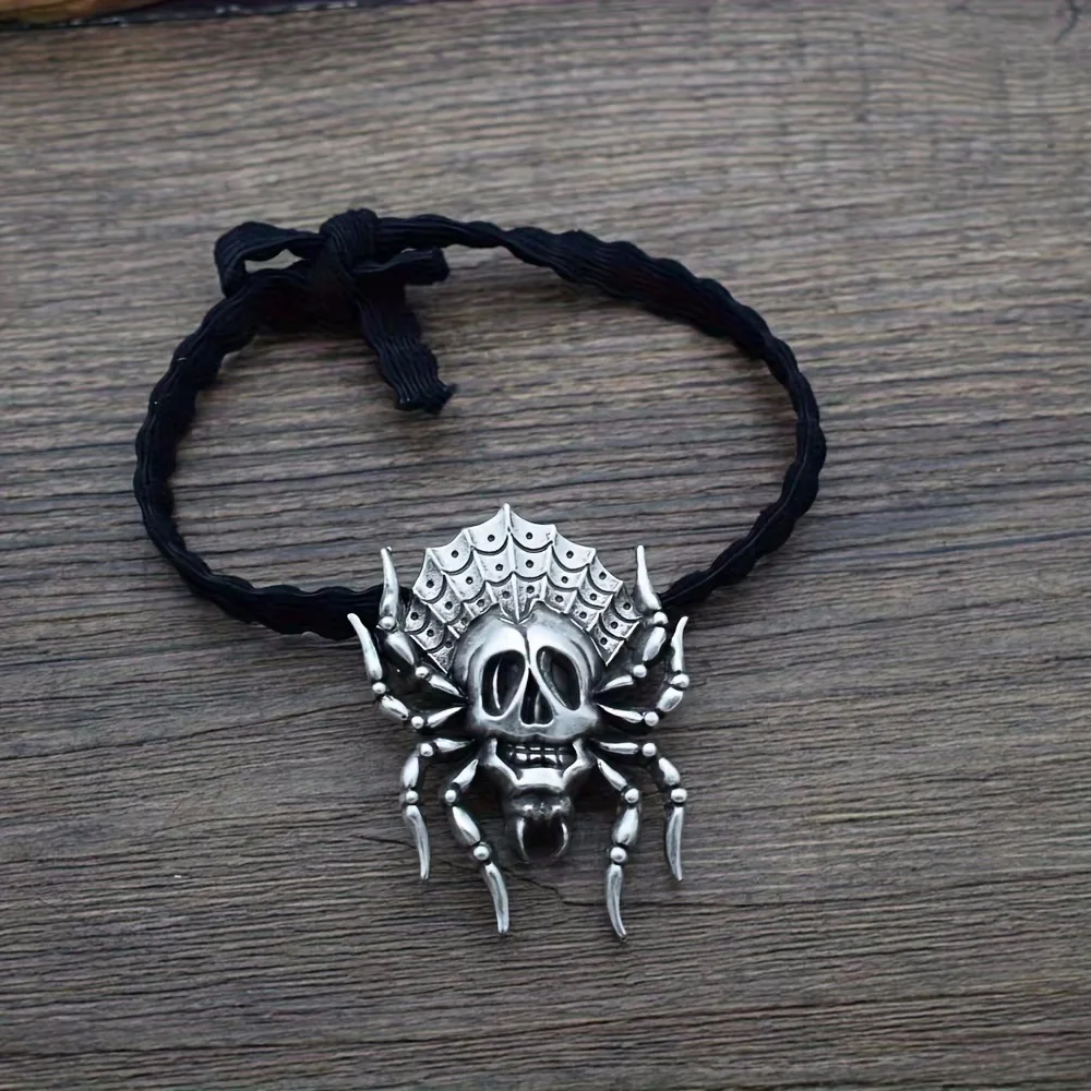 Женская изысканная готическая женская эластичная повязка на голову в форме паука на Хэллоуин, серебряные аксессуары для волос, повязки на голову