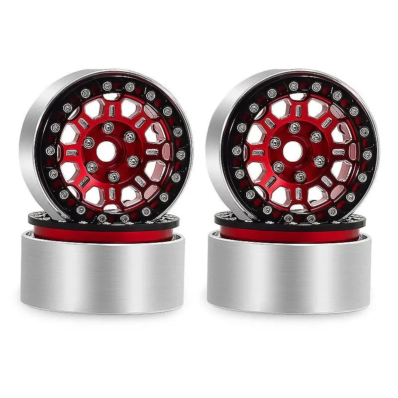4pcs Metal 1.9" Beadlock Wheel Rim Wheel Hub for 1/10 RC Crawler Car Axial SCX10 Trxs TRX4 RC4WD D90 YK4102
