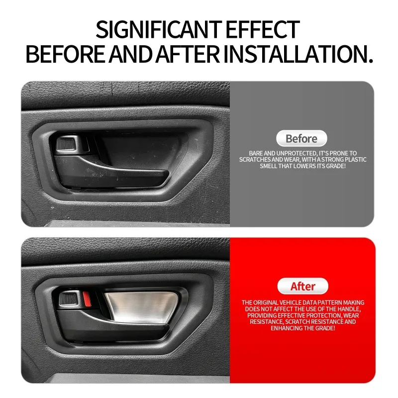 Car Stainless Steel Inner Door Bowl Sequins For Toyota Land Cruiser FJ 2026 Door Handle Trim Sticker Car Interior Accessories detail image 4