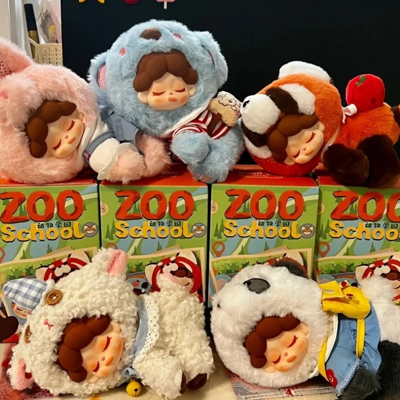 Figura de acción genuina de la serie Wendy Zoo School, caja ciega, colgante de felpa de vinilo, Kit de modelismo, adorno de escritorio, juguete para regalo alto