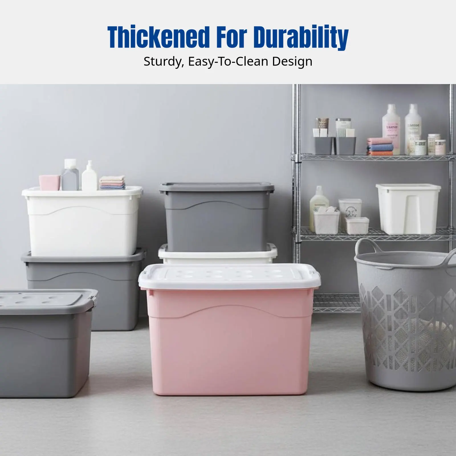 

Storage Box, Large Capacity Organizer Bin, Thickened, Clothes, Quilt, Toy Storage, Home, Multi-Size, with Casters