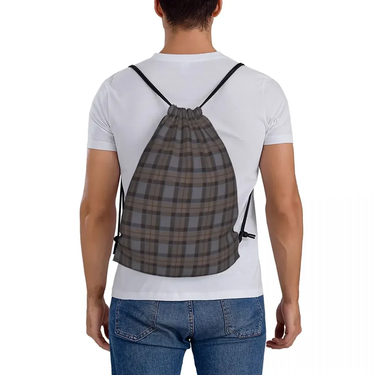 Outlander-Sacs à dos Tartan - Fraser Tartan pour hommes et femmes, sac à cordon de proximité décontracté, sac à chaussures de poche, sac à livres d'école