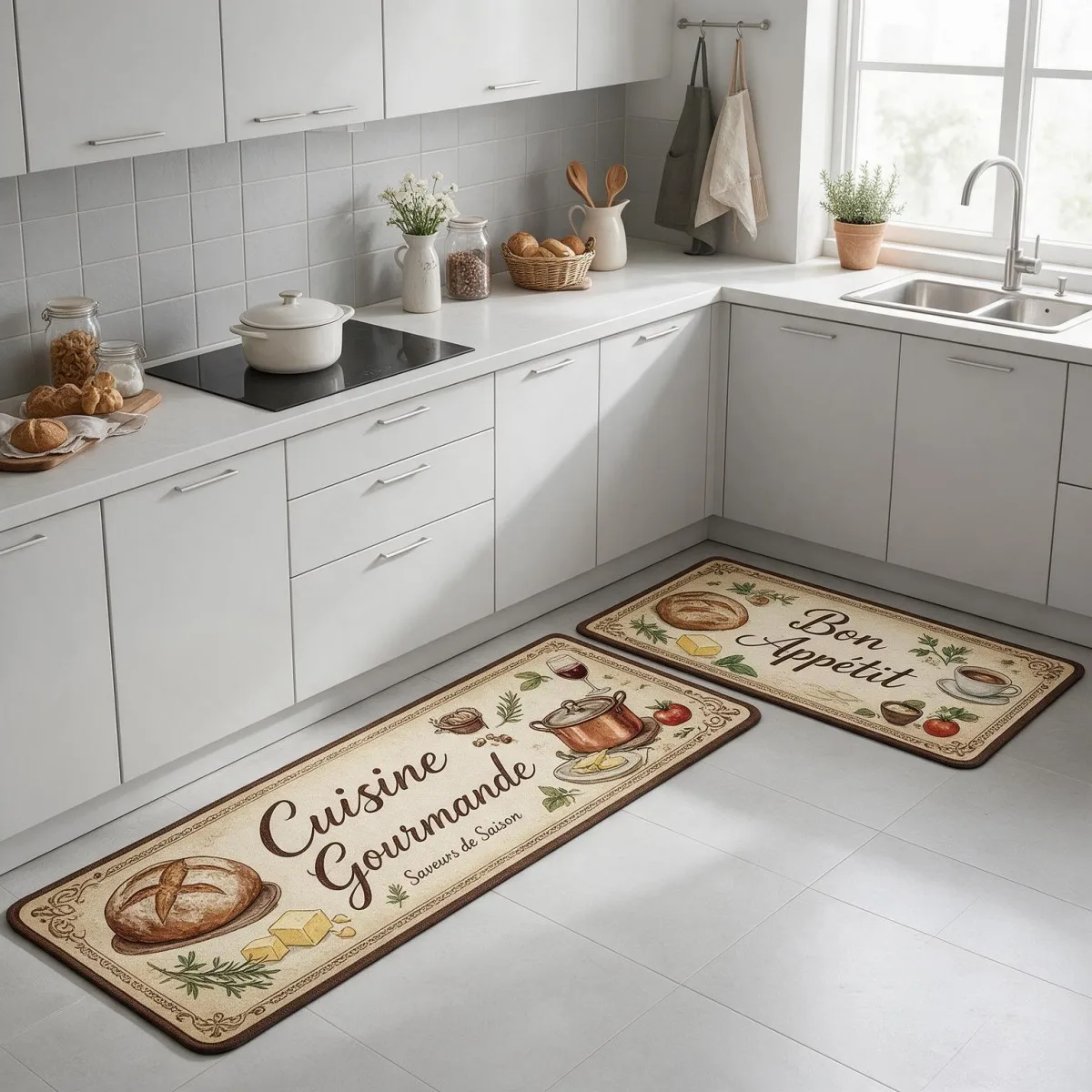 Tappetino da cucina in fango di diatomee, più spesso e con fondo in gomma antiscivolo, tappeto altamente assorbente, disponibile in versione lunga o quadrata, ideale per cucina, bagno, toilette,