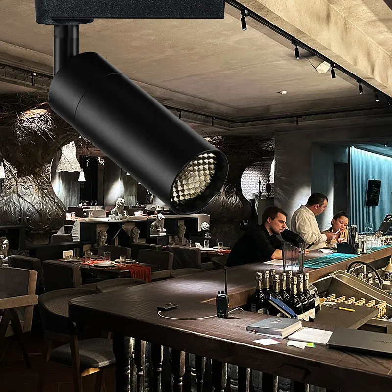 OEM Custom 6-50 Degree Modern Dimmable Adjustable Aluminum Track Spotlight Zoomable 10W COB LED Light Track Accent CRI97