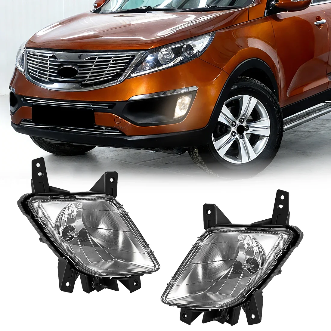 

2pcs Fog Lamp Assembly For Kia Sportage 2011-2013 Fog Light Driving Lamp Headlight Front Bumper Foglamp 922013W000 922023W000