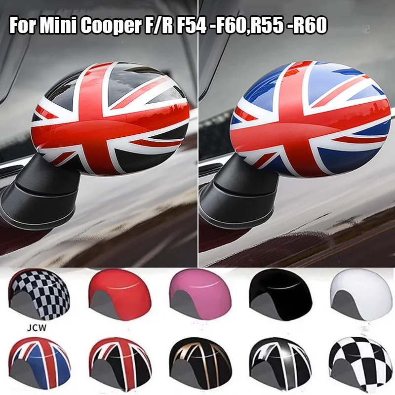 2pcs Door Rear View Mirror Covers Stickers Car-styling For BMW mini COOPER F/R series F54 F55 F56 F57 F60R55 R56 R57 R58