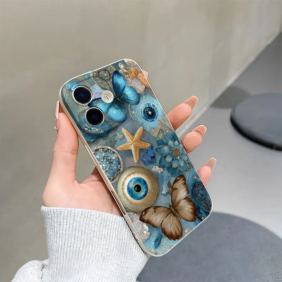 Capa de telefone macia TPU fosco Angel Eye, compatível com proteção Plus360 graus para iPhone 17 a 11 Pro Max