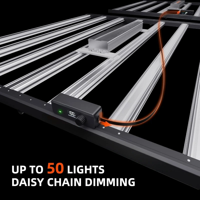 LED Grow Lights 1000w 5x5ft Coverage, Samsung LM301H Evo Diodes Full Spectrum Dimming Daisy Chain Bar Style Commercial
