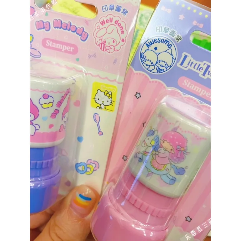 Melody Kuromi Cinnamoroll Kitty Stamps Toys for Children Cute Cartoon Learning Rewards Stamps Gifts for Kid Baby Birthday Gift