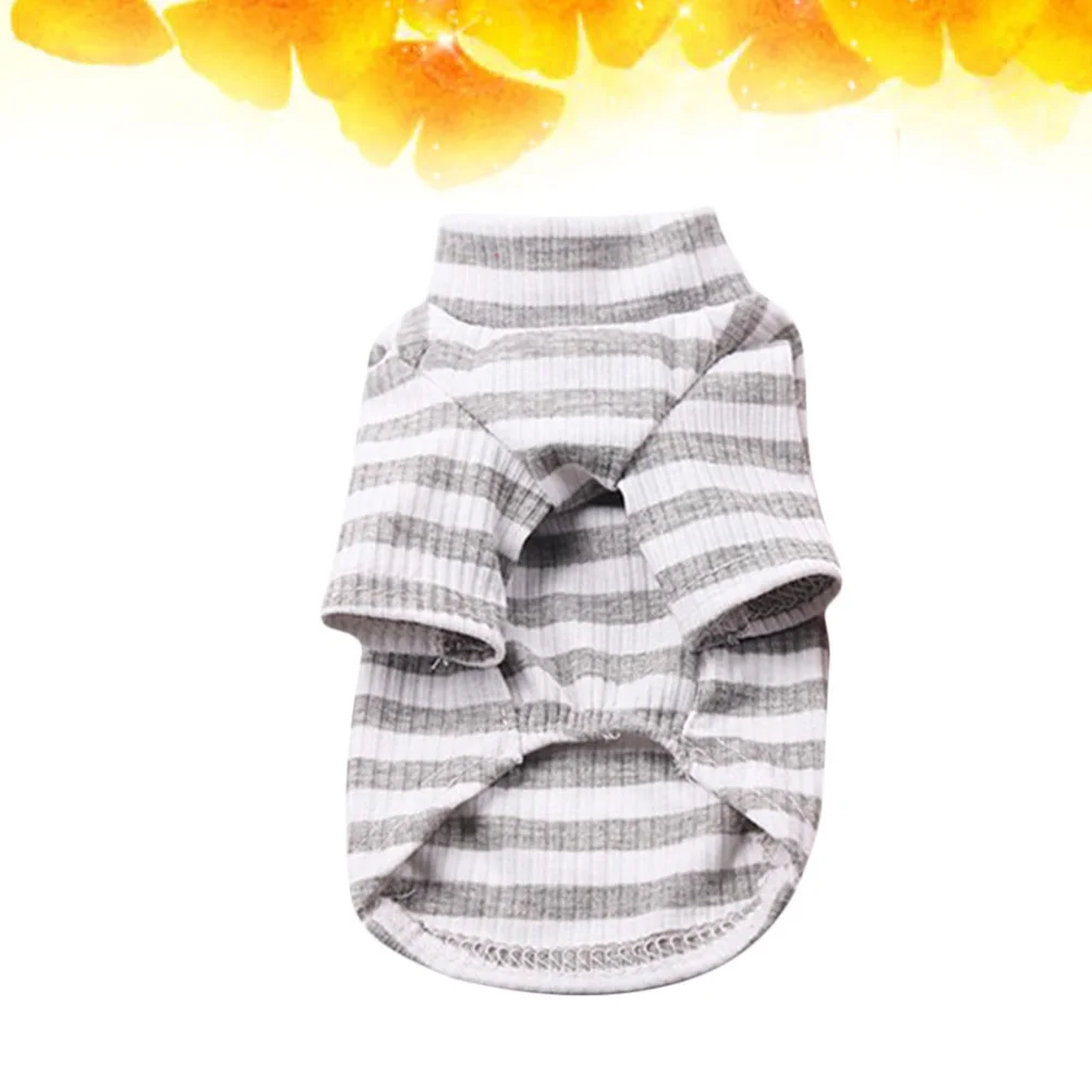 

Dog Fashion Stripe Elastic Cotton Coat Grey White L Size For Walking Jogging Party Outdoor Use Pet Party Clothes Dog Coat