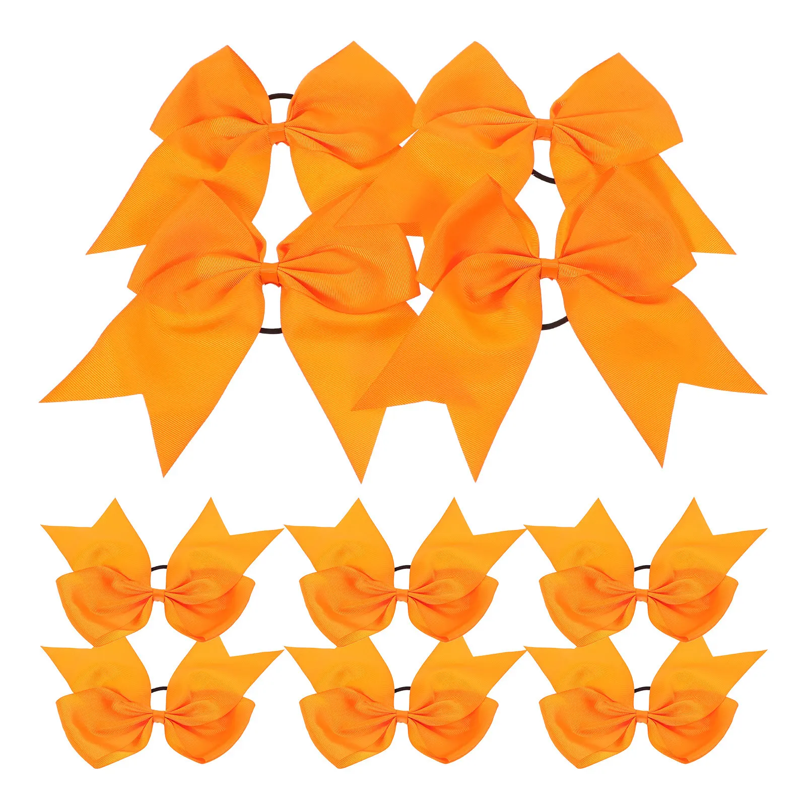 10Pcs Cloth Bowknot Hair Ties for Orange Cheer Bow Hair Scrunchies Holiday Hairstyling Accessory Decorative Cheerleader
